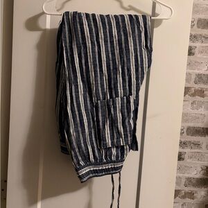 Old Navy Navy and White Striped Wide Leg Pants